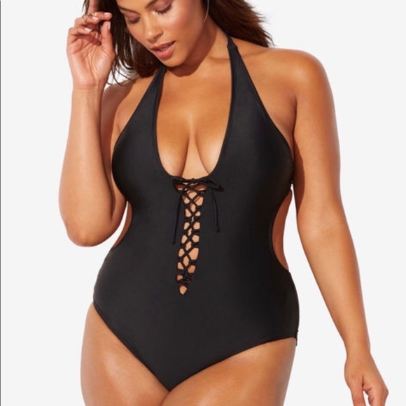black swimsuit size 18